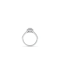 0.30 Carat TW Cushion Shaped Cluster Halo Diamond Ring in 10kt White Gold