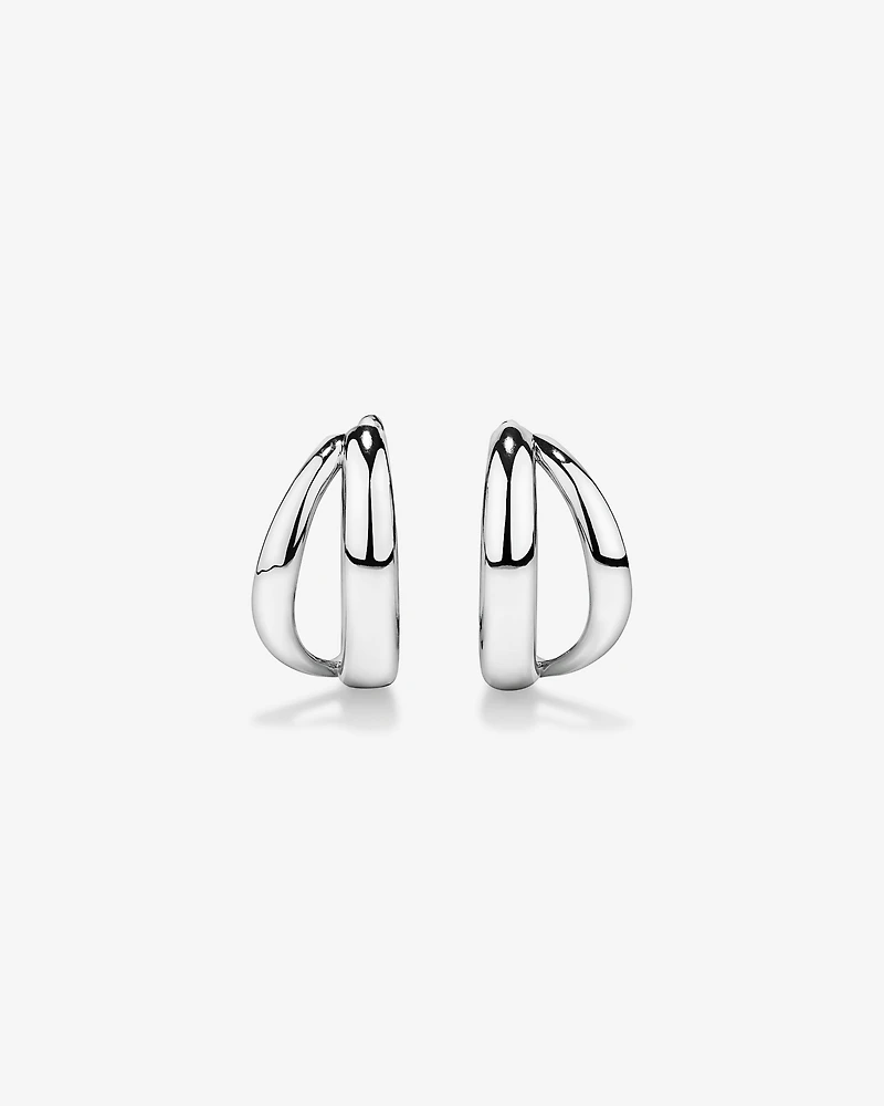 Boucles d’oreilles Split Huggie en argent sterling