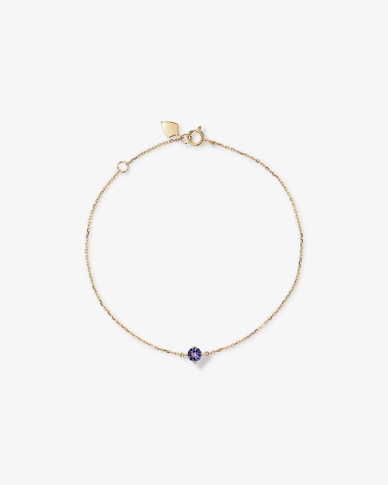 Boutons d'oreilles en or jaune 10 K avec tanzanite