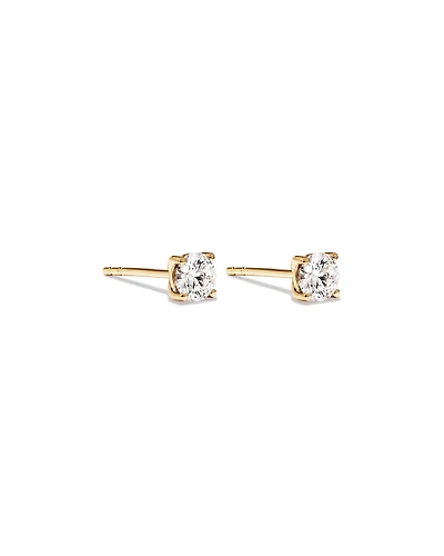 Carat TW Laboratory-Grown Diamond Solitaire Stud Earrings in 14kt Yellow Gold