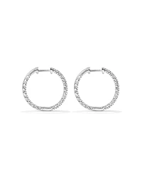 Boucles d’oreilles créoles en diamants cultivées en laboratoire TW de 0,60 carat serties en or blanc 10 carats