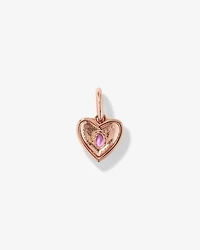 Heart Created Pink Sapphire Pendant in 10kt Rose Gold