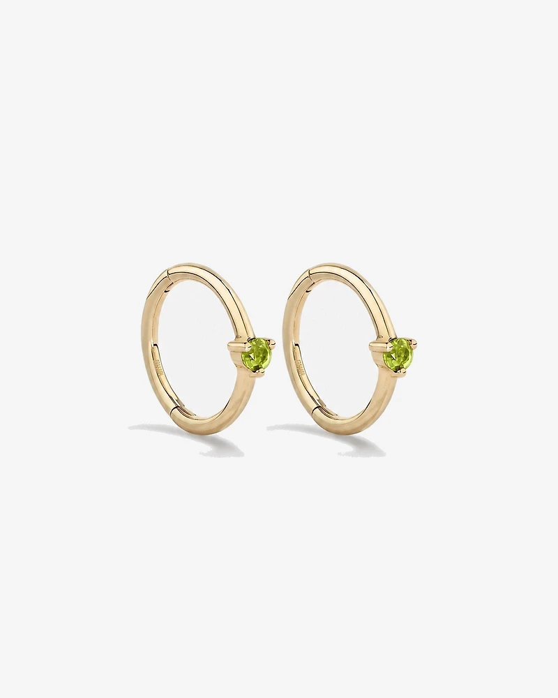 10mm Peridot Accent Sleepers in 10kt Yellow Gold