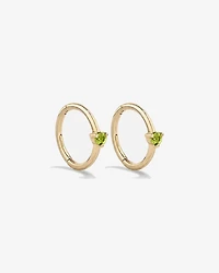 10mm Peridot Accent Sleepers in 10kt Yellow Gold
