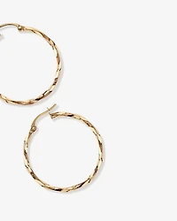 28mm Square Twist Hoop Earrings in 10kt Yellow Gold