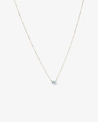 Oval East-West Aquamarine Necklace in 10kt Yellow Gold