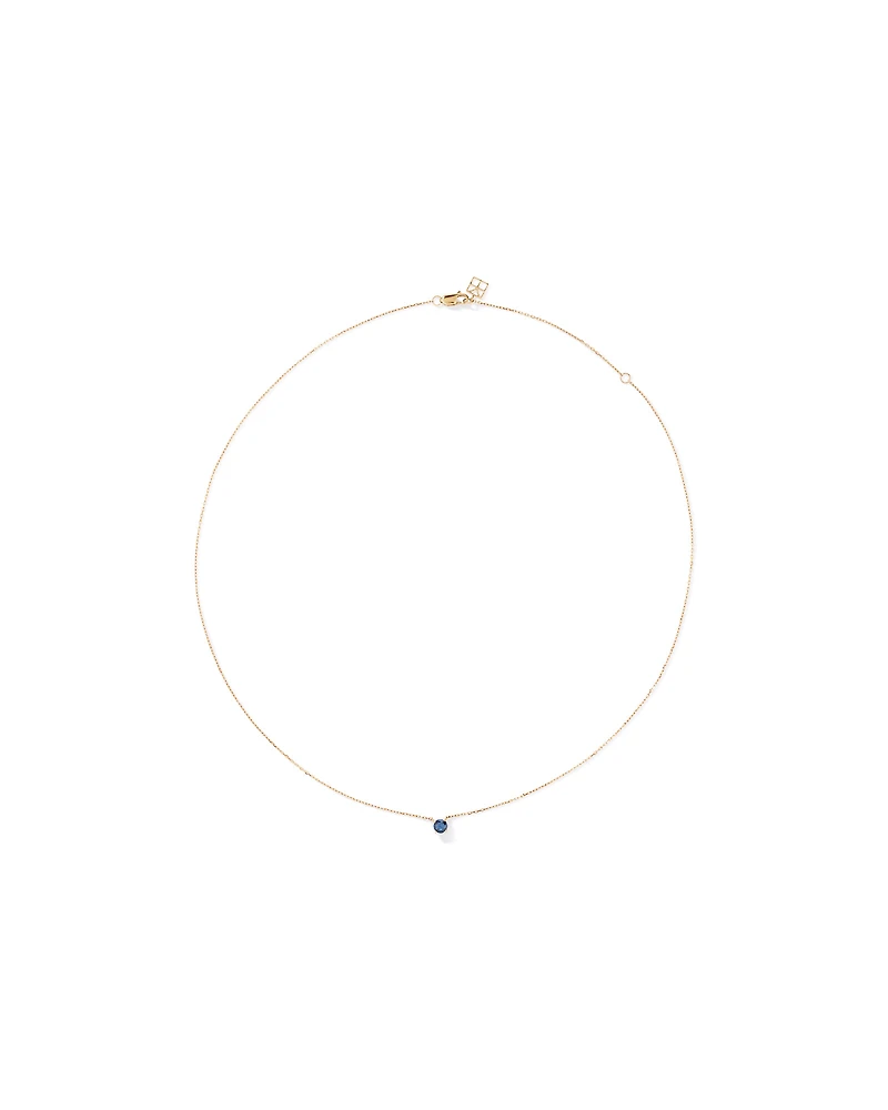 Australian Sapphire Round Cut Necklace in 10kt Yellow Gold