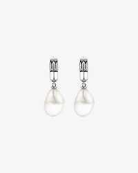 Two-Row Cultured Freshwater Baroque Pearl Drop Earrings in Sterling Silver