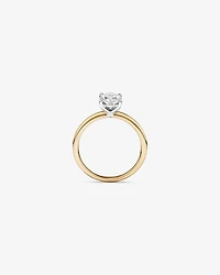 Bague De Fiançailles Solitaire En Diamant Laboratoire Ovale 1,25 Carat Poids Total Or Jaune Et Blanc 14 Carats