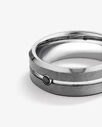 8mm Black Diamond Wedding Band Tungsten