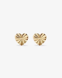 Boucles d’oreilles bouton cœur texturées en vermeil 18 ct