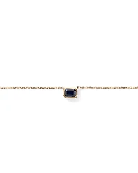 Collier serti de lunette taille émeraude en saphir australien en or jaune 10 carats