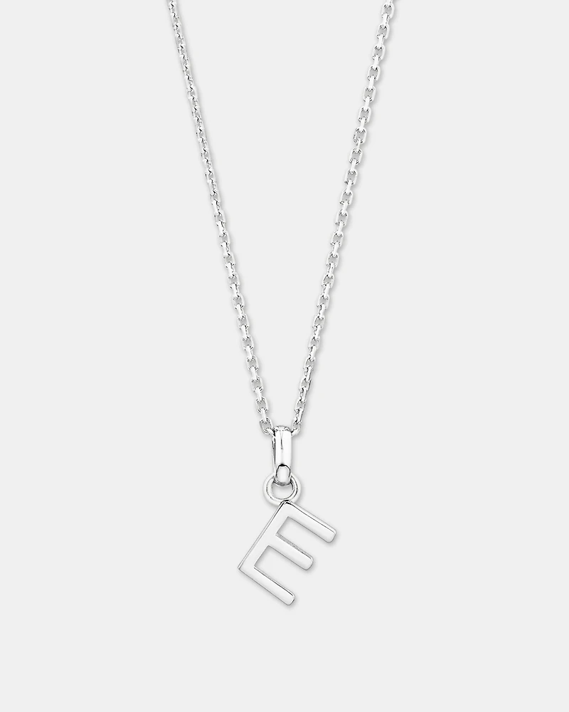 "E" Initial Pendant in Sterling Silver