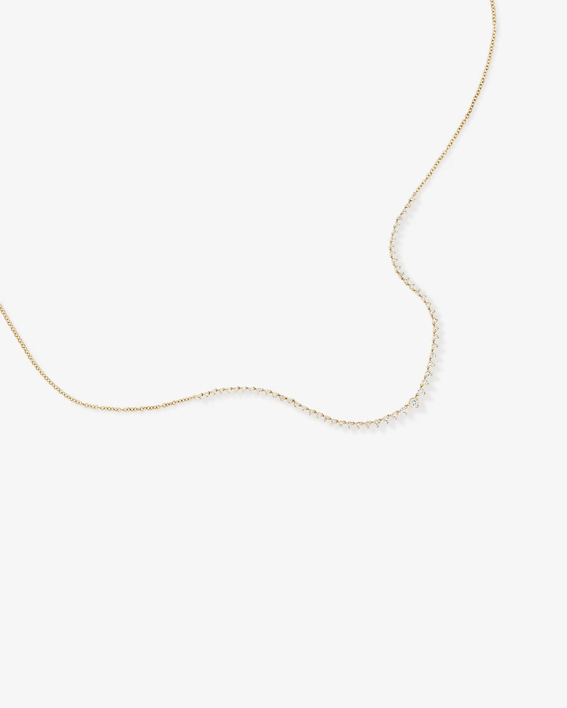 Collier de tennis en diamants gradués TW de 1,00 carat en or jaune 10 carats