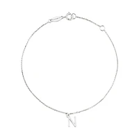 19cm (7.5") N Initial Bracelet in Sterling Silver
