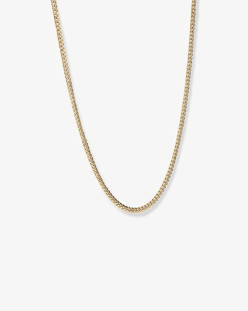 45cm (18”) 4.5mm Width Semi Solid Miami Curb Chain in 10kt Yellow Gold