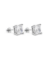 7.5mm Princess Cubic Zirconia Stud Earrings in Sterling Silver