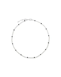 Cultured Freshwater Pearl & Onyx Necklace in Sterling Silver