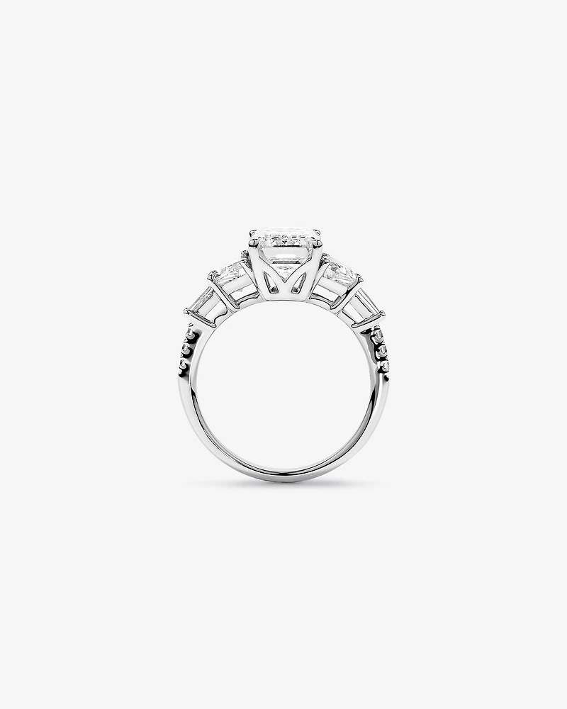 4.26 Carat TW Emerald Cut Laboratory-Grown Diamond Engagement Ring in 18kt White Gold