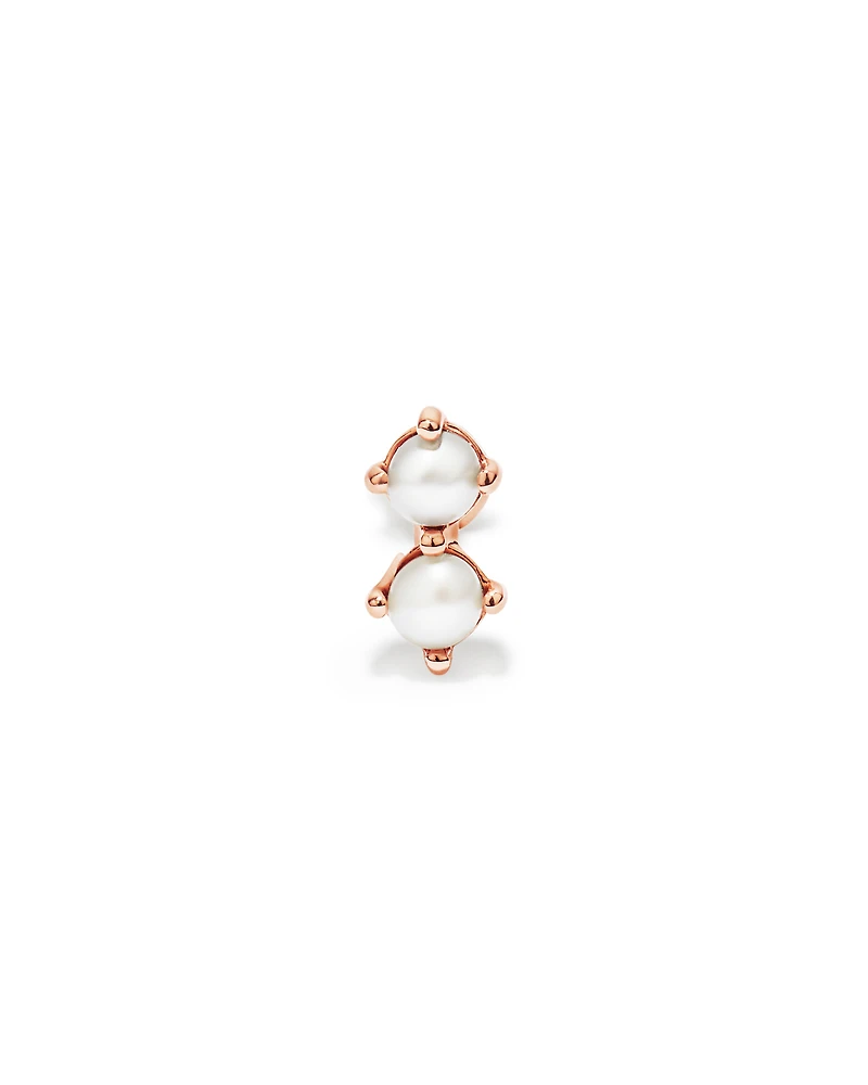Cultured Freshwater Pearl Two-Stone Helix Earring in 10kt Rose Gold