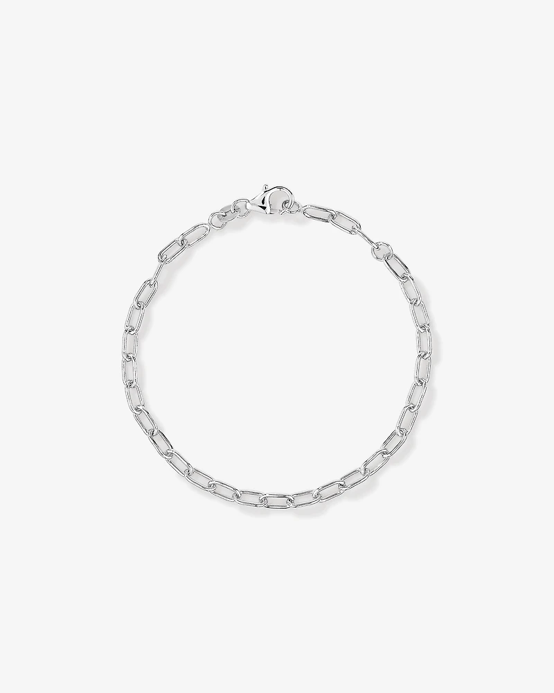 19cm (7.5") 4.7mm Width Round Paperclip Chain Bracelet in Sterling Silver