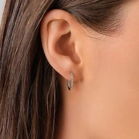 Hoop Earrings With 0.25 Carat TW Of Diamonds 10kt White Gold