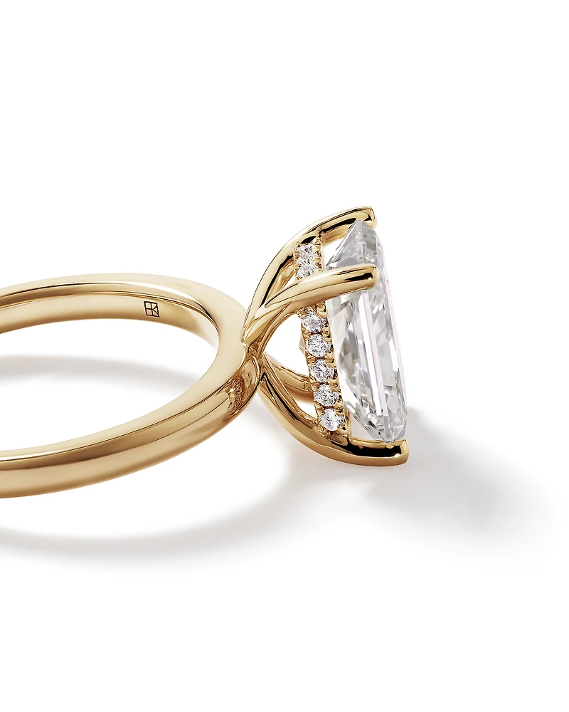 3.10 Carat TW Radiant Cut Laboratory-Grown Diamond Solitaire Ring in 18kt Yellow Gold