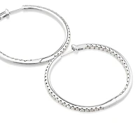 Hoop Earrings With 1.00 Carat TW of Diamonds Set 10kt White Gold