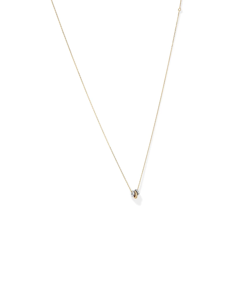 Collier en argent sterling et or jaune 10 K avec diamants totalisant 0,09 ct