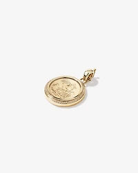 0.33 Carat TW Diamond Full Sovereign Medallion Pendant in 10kt and 22kt Yellow Gold
