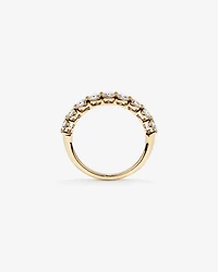 Alliance en or jaune 14 carats avec diamants de laboratoire taille brillant rond (poids total 1,30 carat)