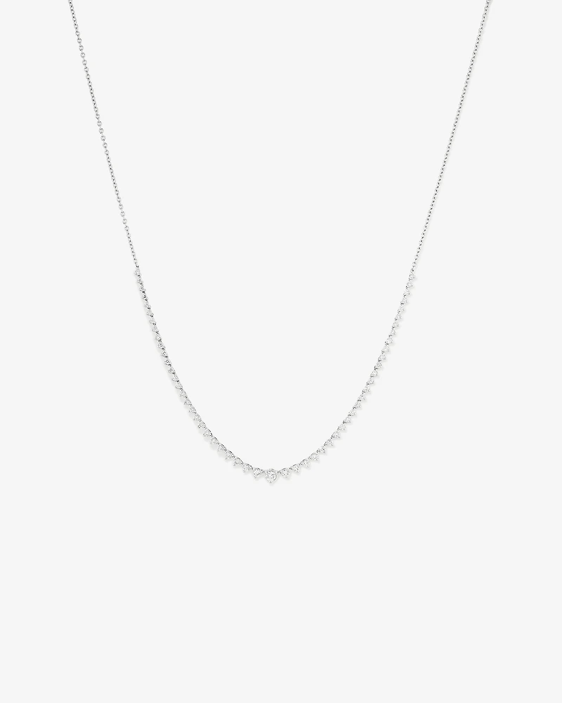 Carat TW Laboratory-Grown Diamond Tennis Necklace set 10kt White Gold