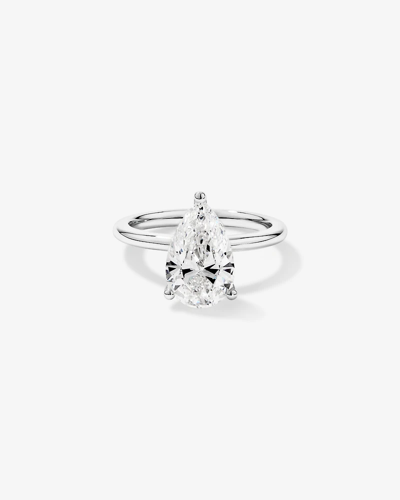 3.00 Carat TW Pear Cut Laboratory-Grown Diamond Solitaire Engagement Ring Platinum