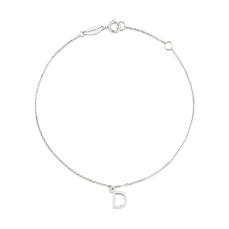 19cm (7.5") D Initial Bracelet in Sterling Silver