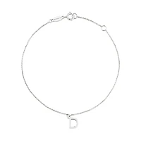 19cm (7.5") D Initial Bracelet in Sterling Silver