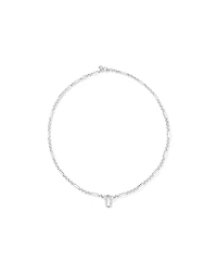 Chaîne à Pendentif Ouvert en Papier Clip 7 et 1 Alternant de 50 cm (20") en Argent Sterling