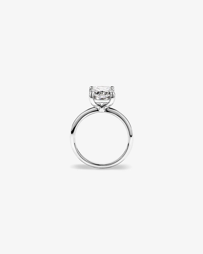 Bague de fiançailles solitaire en platine, sertie d'un diamant laboratoire taille radiant 3,00 carats (poids total)