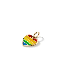 Rainbow Heart Pendant in 18Kt Vermeil with Enamel