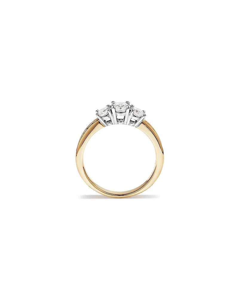 1.00 Carat TW 3 Stone Signature 101 Diamond Ring 14kt Yellow and White Gold
