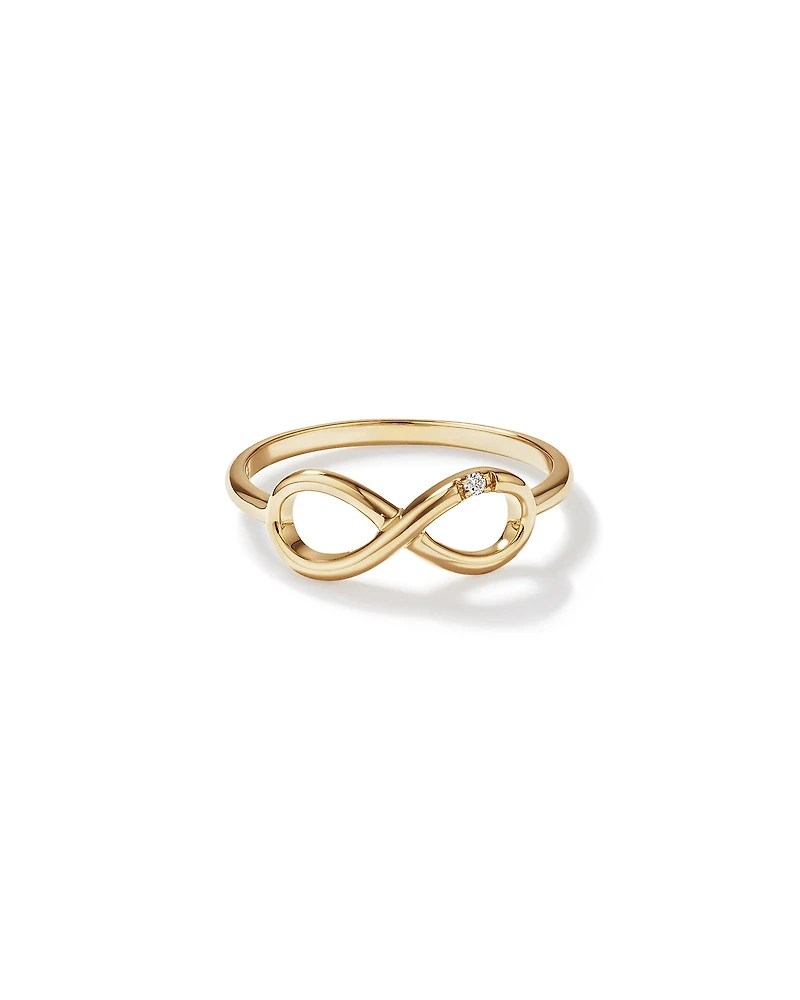 Diamond Accent Infinity Ring in 10kt Yellow Gold