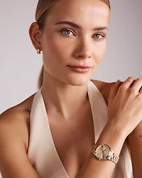 Montre habillée pour femme 32,5 mm en acier inoxydable dor