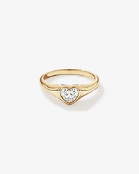 Bague cœur en diamant TW cultivée laboratoire 0,70 carat or jaune 10 carats