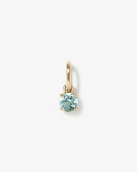 Round Blue Aquamarine Birthstone Pendant in 10kt Yellow Gold