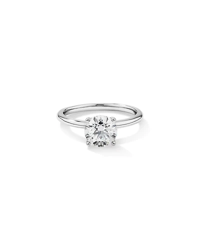 Bague de fiançailles en diamant solitaire ronde brillante cultivée laboratoire 1,50 carat or blanc 14 carats