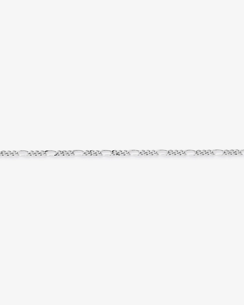 19cm (7.5") 1.4mm Figaro Bracelet in Sterling Silver