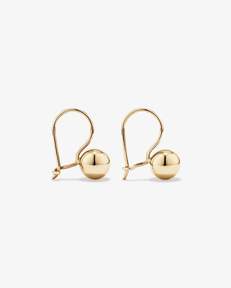 7mm Euroball Earrings 10kt Yellow Gold