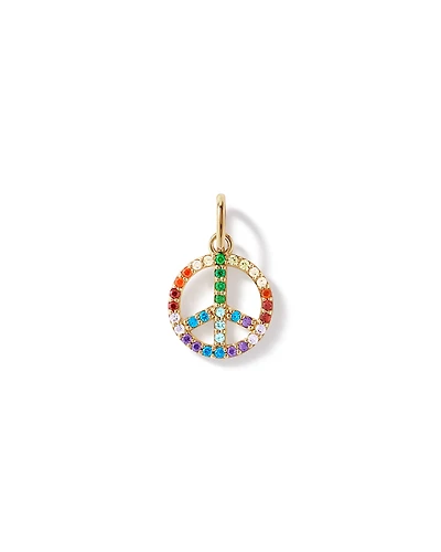 Peace Pendant in 18Kt Vermeil with Cubic Zirconia