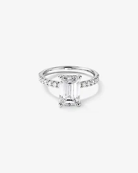 3.50 Carat TW Emerald Cut Laboratory-Grown Diamond Engagement Ring 18kt White Gold