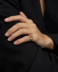 Quarter Sovereign Medallion Ring 10kt and 22kt Yellow Gold