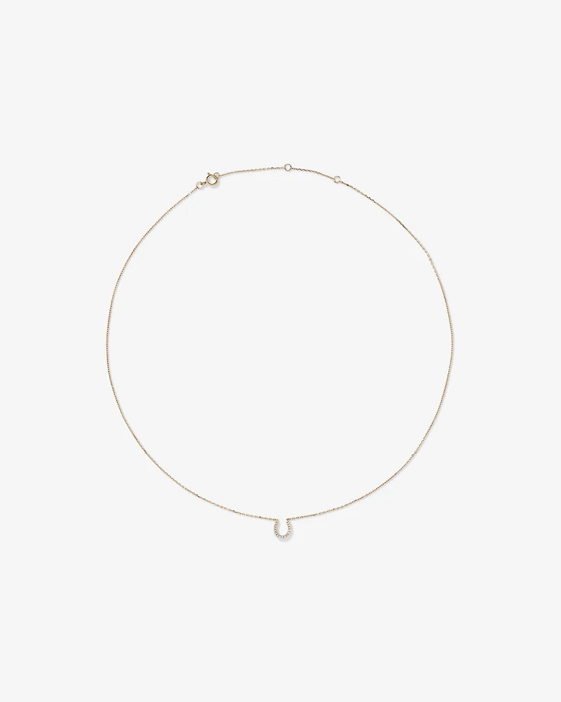 Horseshoe Necklace with 0.10 Carat TW of Diamonds in 10kt Yellow Gold